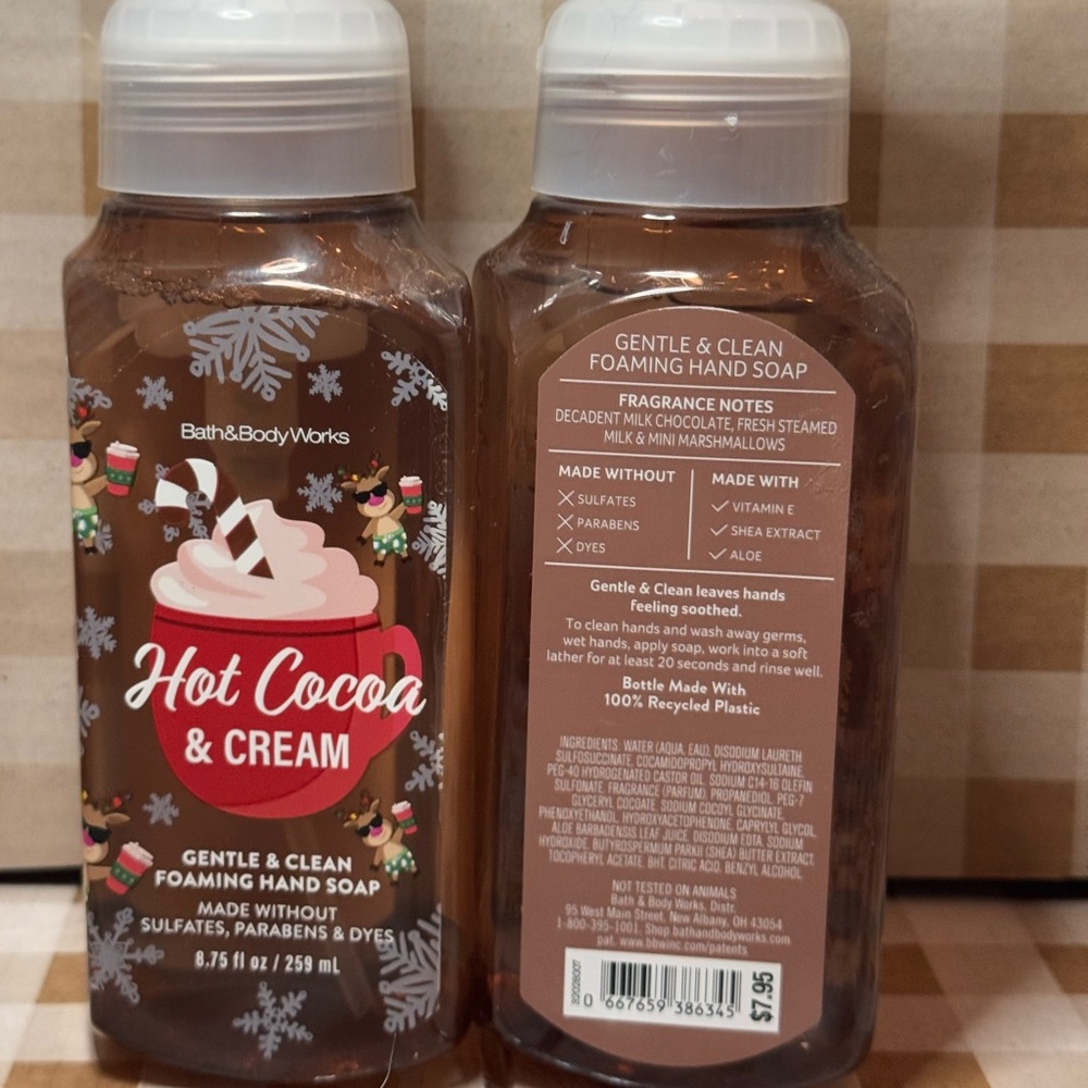 NEW(2) B&BW Limited Edition Hot Cocoa & Cream Foaming hand soaps 8.75 fl oz - Picture 2 of 2